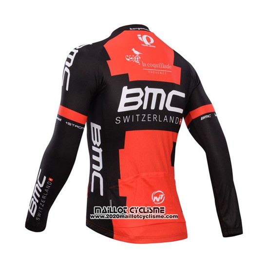 2014 Maillot Ciclismo BMC Noir et Rouge Manches Longues et Cuissard